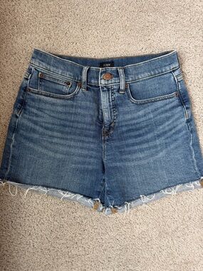 J. Crew Blue Denim Frayed Hem Jean Shorts